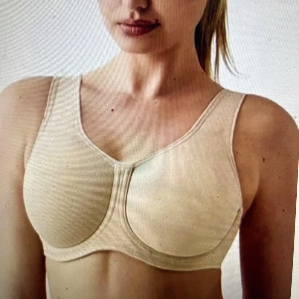 Wacoal Simone Sport Underwire Bra 855170 Sand Beige High Impact 36DD Full Cover